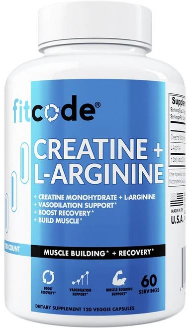 핏코드 크레아틴 + L-아르기닌 베지 캡슐, 1개, 120정 - 쿠팡
