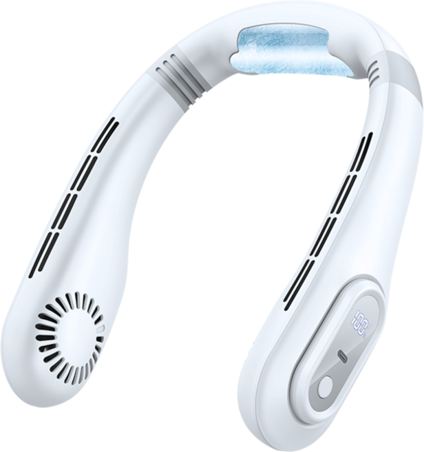 2025 참신한 디자인 넥선풍기 브러시리스 모터식 무풍선풍기 무소음 목 선풍기, 화이트