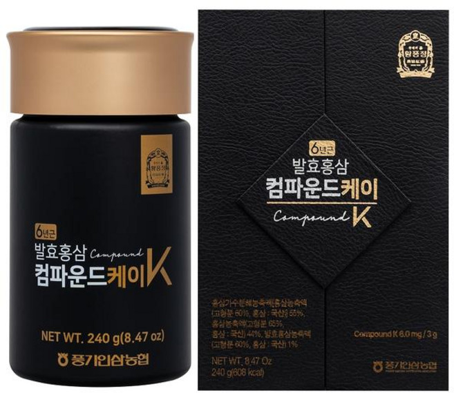 황풍정 발효홍삼 컴파운드K 240G, 1박스