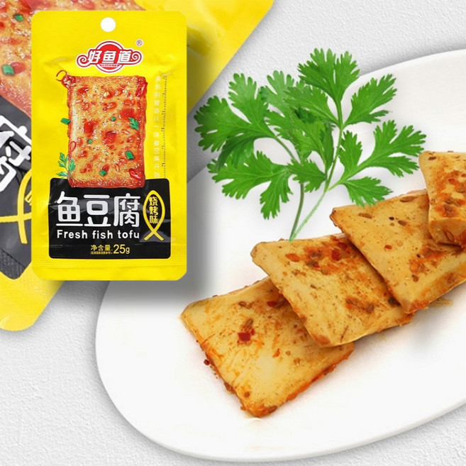 어두부 중국간식 유도우푸 샤오카오웨이 바베큐맛 어묵 맥주안주 소주안주, 10개, 25g