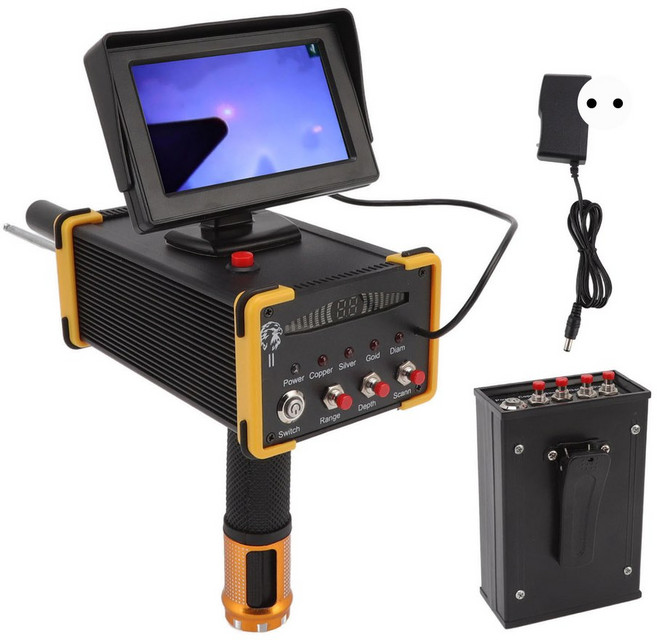 15M 금속 탐지기 화면 1000M 범위 장치 스캐너 노란색 GR8000 탐지, EU, 1개