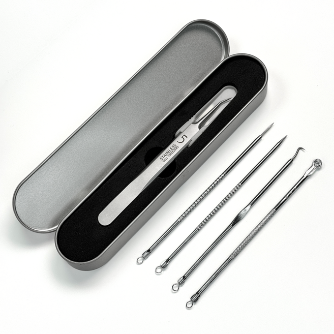 슈어만 전문가 초정밀 핀셋 여드름 관리 큐렛, 1개, L자