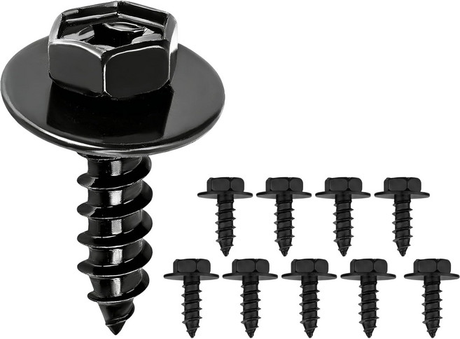 Lxsloet 10PCS 범퍼 커버 스플래시 쉴드 머드 가드 스크류 볼트 자동차 펜더 라이너 90159-60498 헥스 헤드 대부분의 차량10PCS과 호환되는 리테이너