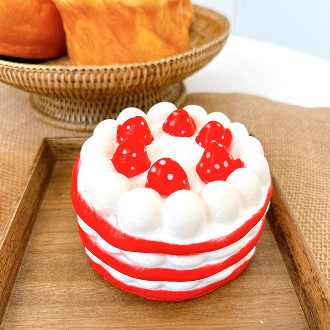 [왓위셀] 딸기케이크 모형 폭신한 미니케이크, 딸기케이크(레드)