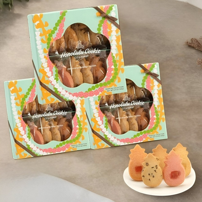 하와이 호놀룰루 쿠키 트로피컬 컬렉션 12개입 x3박스 선물 마카다미아, 144g