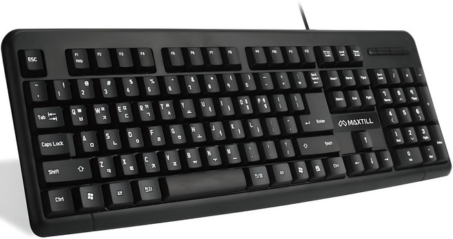 맥스틸 USB 유선 일반형 키보드, 블랙, MO-K100U