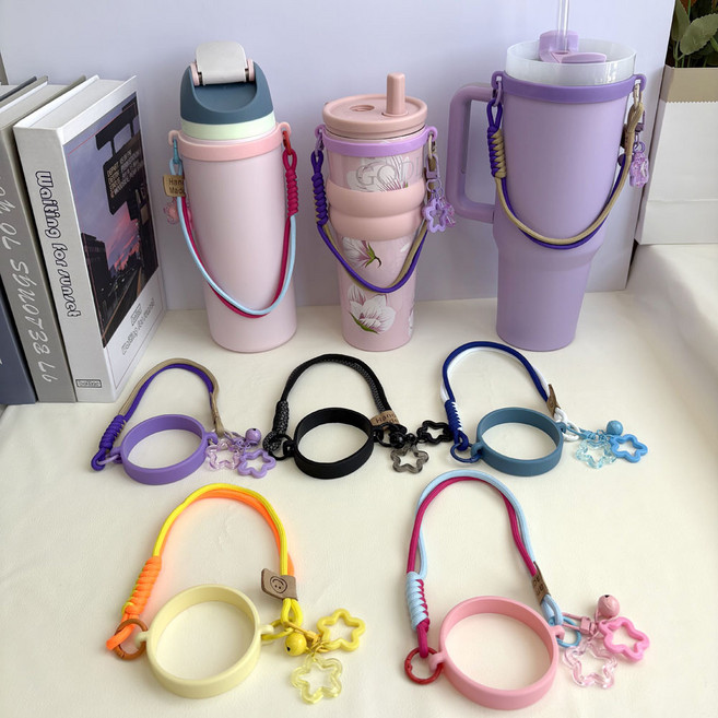 텀블러 스트랩 실리콘 링 손목 스트랩 휴대폰 겸용 5컬러, 1개, 핑크