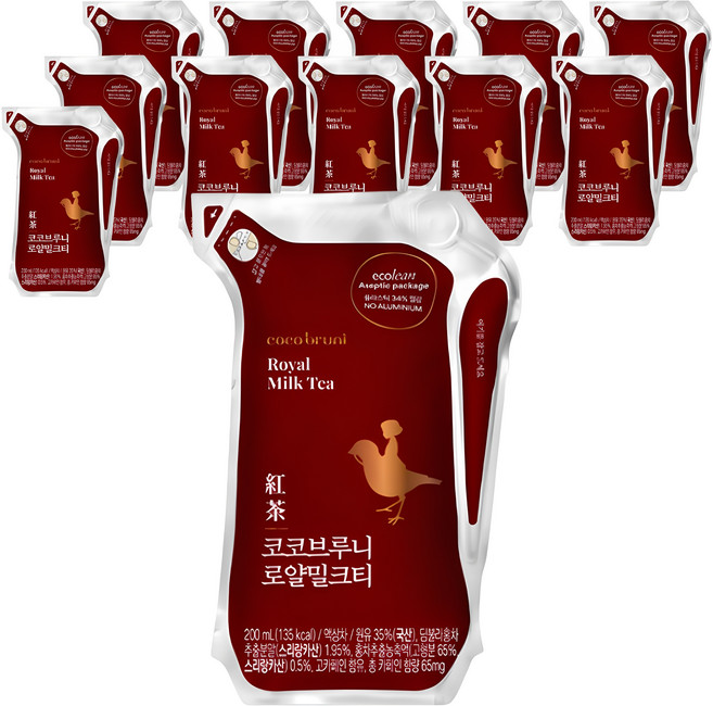 코코브루니 로얄 밀크티, 200ml, 12개