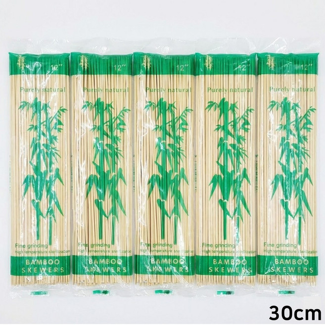 식약처 인증 완료 바베큐 닭꼬치 전용 대형 대나무 꼬치 30CM, 90개, 5세트