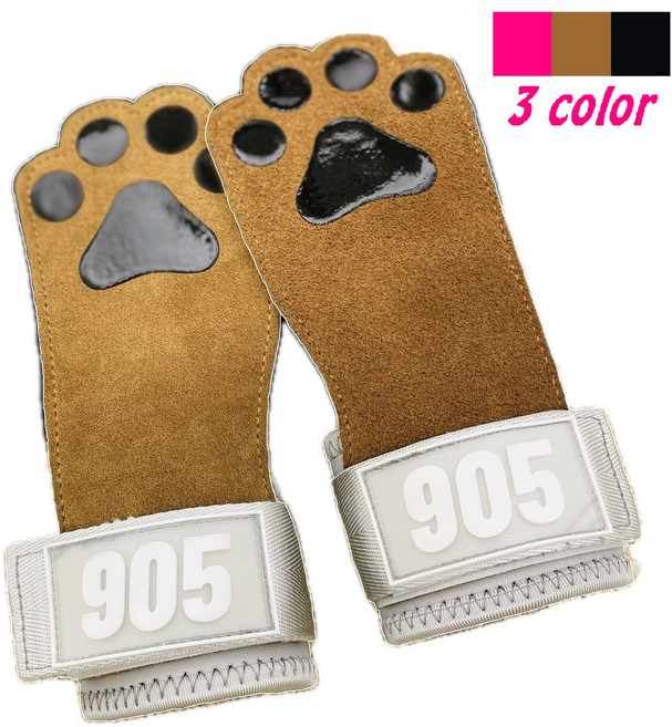 905 헬스스트랩 퀵그립 리프팅 헬스장갑 헬스그립 논슬립 손목보호대 여성용 남성용 고양이, 브라운, 1세트