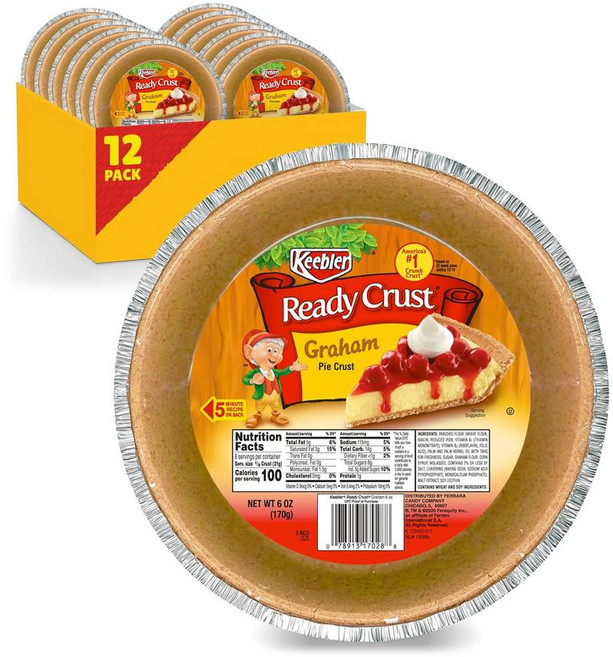 Keebler 키블러 그레이엄 파이크러스트 9인치x12개, 1개, 1.7kg