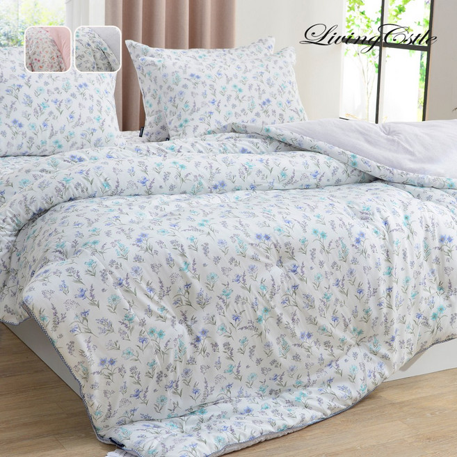 국산 사계절 리빙캐슬 콜라겐모달 샤르망 차렵이불+베개커버 세트