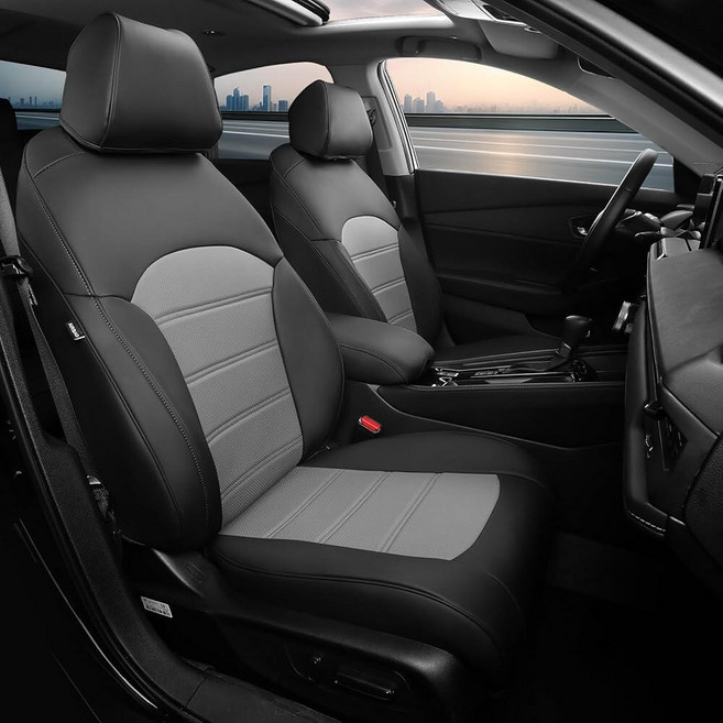 FEINEPRO for Honda CRV Seat Covers 2023 2024 2025 2026 Faux 천연가죽 Car Full Set Compatible with EX, 2023-2026 CRV, BLACKGREY