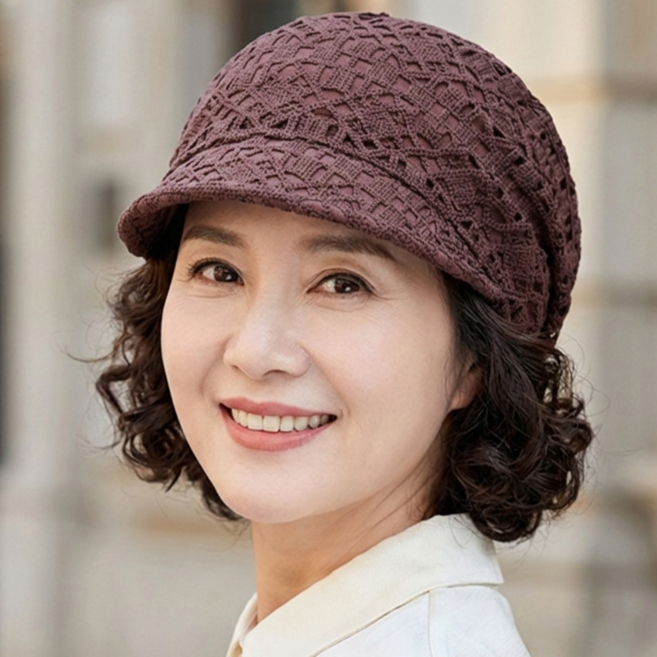 더토토리 H62 중년여성 레이스 여름 모자 두건