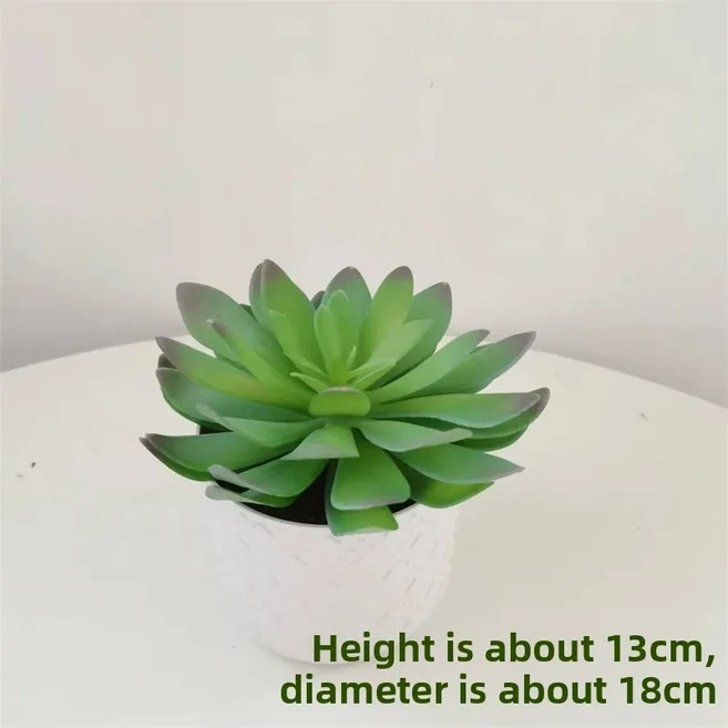 실내 장식 소형 가짜 사무실 데스크탑 분재 인공 녹지 홈 정원, 01 흰색 녹색 눈 연꽃 냄비