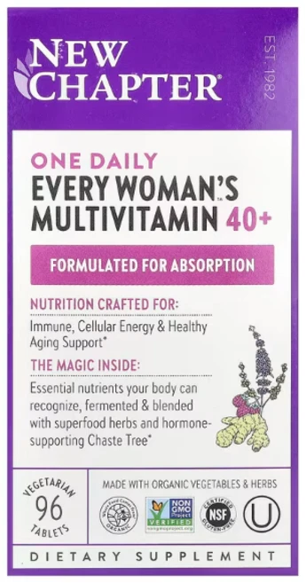 뉴챕터 40세 이상의 여성용 일일 종합 비타민 96정, 1개 - 쿠팡