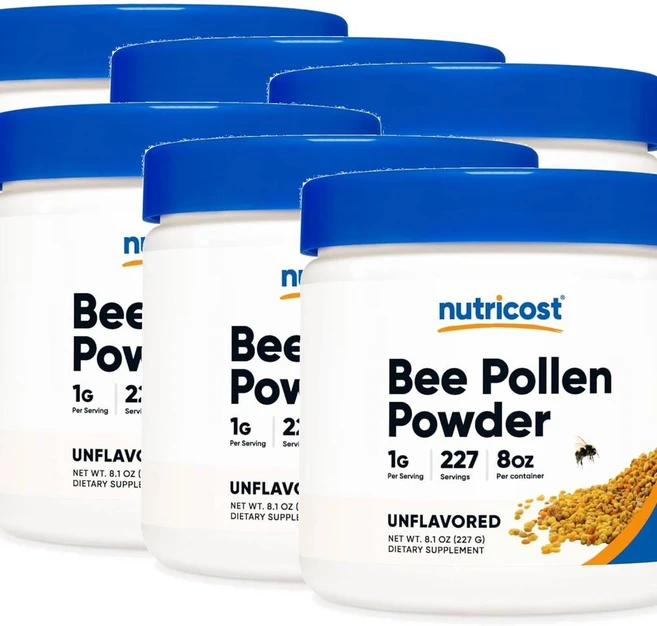 뉴트리코스트 벌화분 비폴렌 파우더 Nutricost Bee Pollen, 6개, 227g - 쿠팡