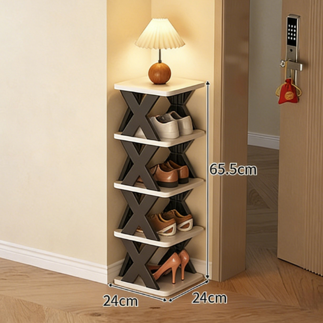 튼튼한 신발장 신발 수납장 공구 없이 간편 설치 다기능 공간 활용, 5단, 블랙