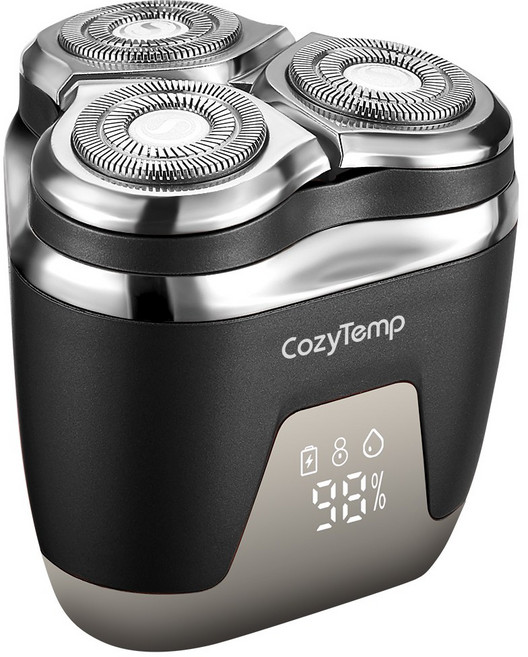 CozyTemp 남성 전기 면도기 3방향 헤드 미니 휴대용 자동면도기소형충전식 방수 면도기 남친 선물, 블랙