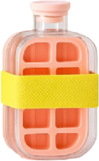 零接觸冰格水壺 按壓式製冰盒 附吸管紮帶, 1個, 500ml