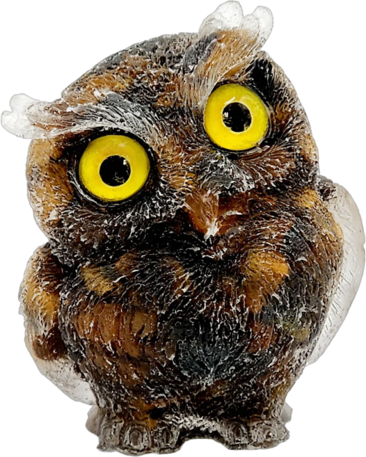 [진짜보석] 크리스탈 부엉이 액막이 조각상, 호안석