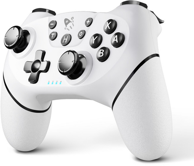 AceGamer 무선 컨트롤러 스위치 라이트 OLED 모델용(원터치 깨우기 기능 지원) 듀얼 진동 터보 스크린샷 기능 탑재 스위치 프로 컨트롤러, 1개, Black&White, SW001