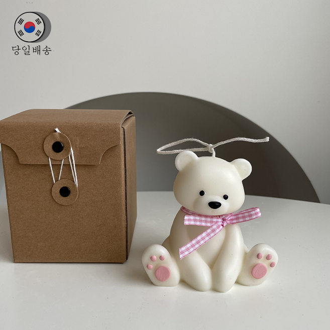 크리스마스선물 동물 캔들 선물세트 곰돌리/토끼, 곰돌리150g(무향)