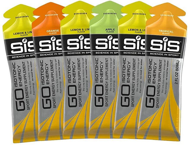 SIS Isotonic Energy Gels 22g 속효성 에너지 젤 오렌지 2온스 6팩, 시트러스 버라이어티, 4-6개들이 팩
