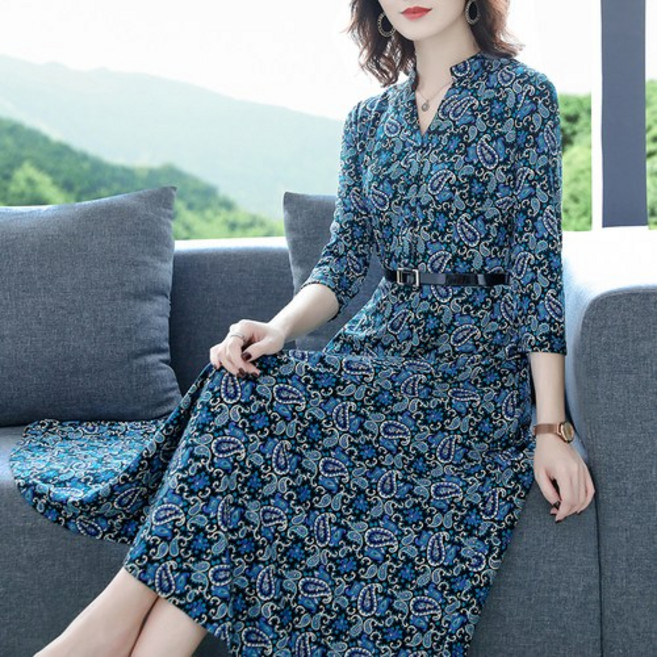 해외구매대행 50대 중년 엄마 가장 인기있는 텍스타일 원피스-10442