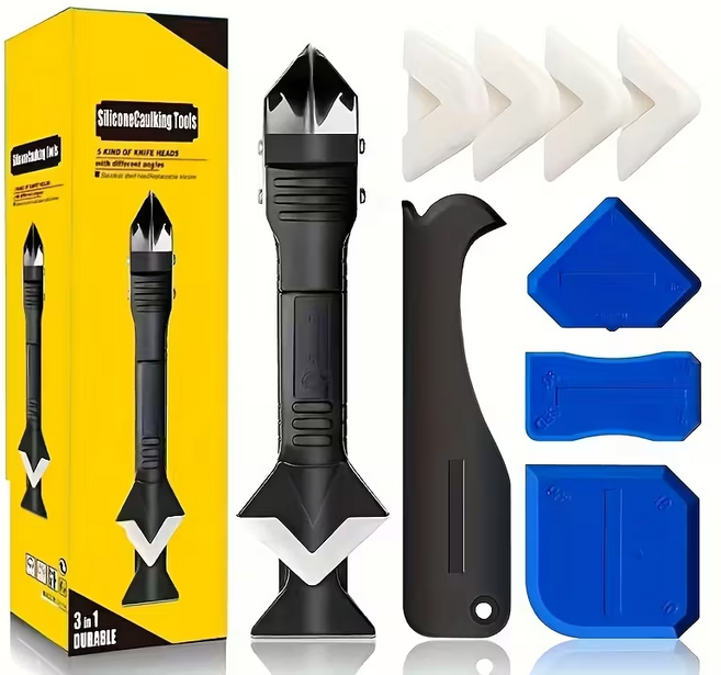 실리콘 접착 잔여물 제거 각도형 스크래퍼 공구 세트, 1세트