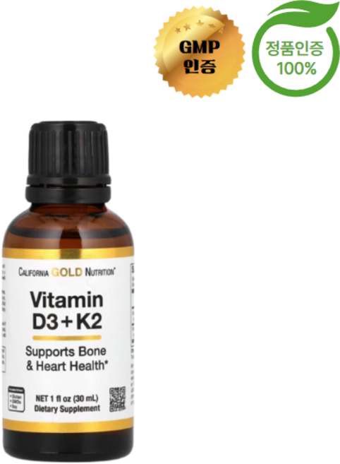 캘리포니아 골드 뉴트리션 CGN 비타민D3 + K2 1000IU 30ml, 1개