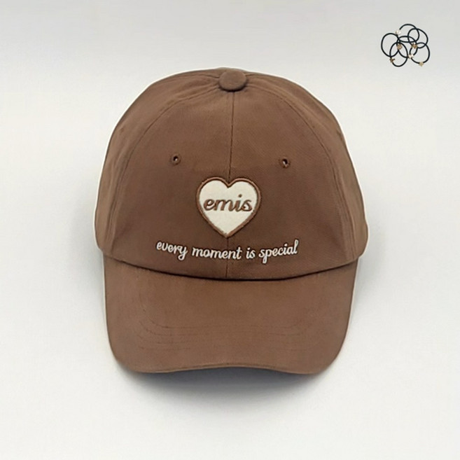 [국내매장판] 이미스 모자 하트 와펜 볼 캡 브라운 + 머리끈