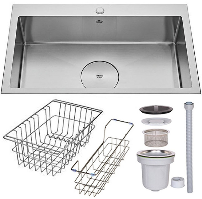 하츠 폰테 사각 싱크볼 HZ-W8501SF 코팅 리폼용 싱크대 교체 (타공 820x485), 1세트