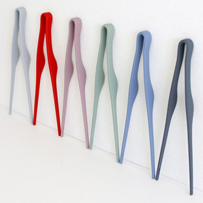 실리콘핀셋 주방용 요리용 집게 음식 샐러드 핀셋 주방용집게 쉐프요리핀셋 꽃잎집게, 진그레이, 1개