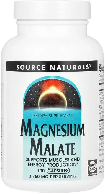 Source Naturals 마그네슘 말레이트 캡슐 100정(캡슐 1정당 625mg) Naturals (소스 내추럴스), 1개, 100정 - 쿠팡