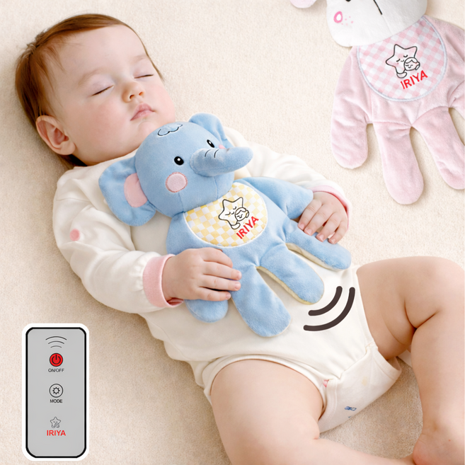 이리야 아기 재우는 자동 토닥토닥 신생아 수면 애착 봉제 토닥인형, 무음, 일반포장, 1개, 맘보코끼리