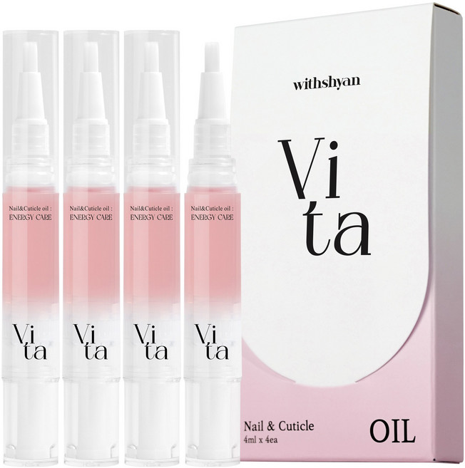 위드샨 큐티클 네일 오일펜 대용량, 1세트, 16ml, 비타 에너지 4개
