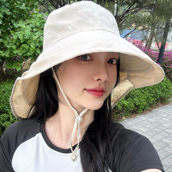 로히코 자외선차단 햇빛가리개 물놀이 버킷햇 플랩캡 여름 여자 모자