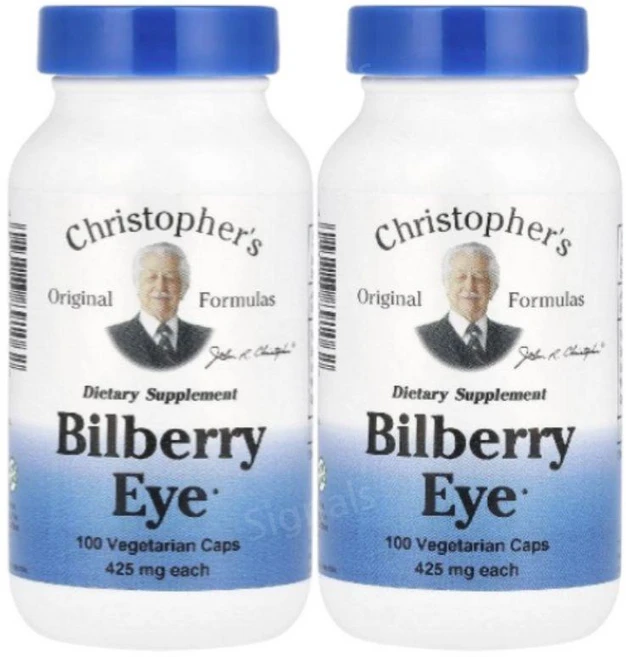 크리스토퍼 빌베리 아이 Bilberry Eye 425mg 100캡슐 2개 은행나무잎 카옌, 100정 - 쿠팡