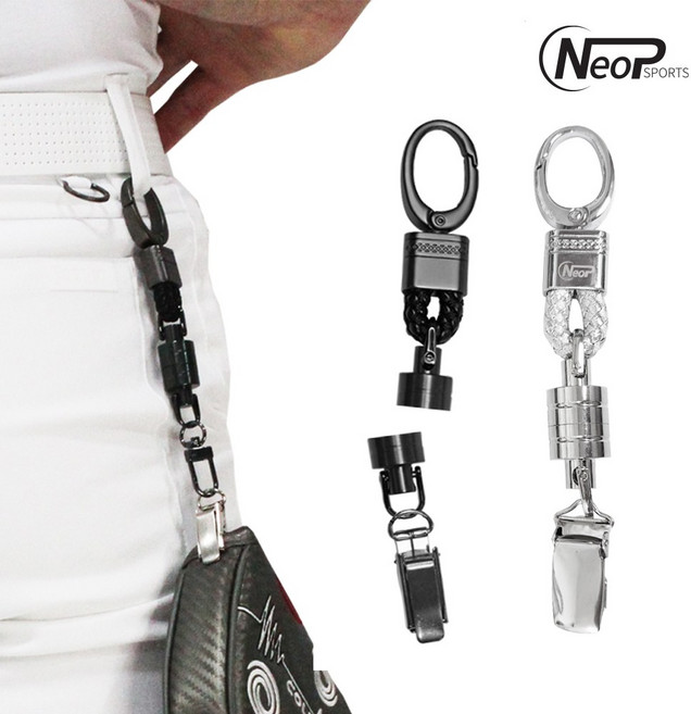 네오플래닛 골프 자석 퍼터키퍼 세트 국내제작 홀더 클립, 1세트, 실버+블랙