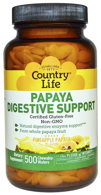컨트리라이프 파파야 다이제스티브 서포트 파인애플 츄어블 웨이퍼, 500정, 1개