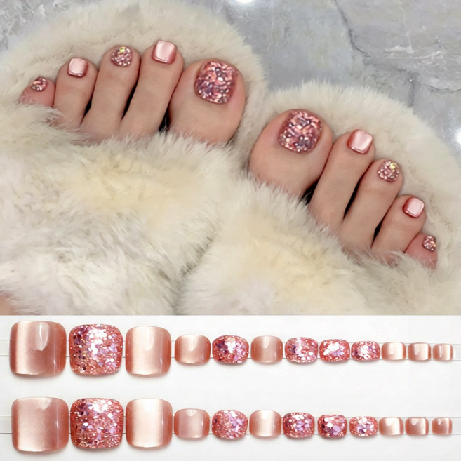 MoodroAll 셀프 네일 자석젤 패디팁 24p, 1개, 007. 러블리 핑크