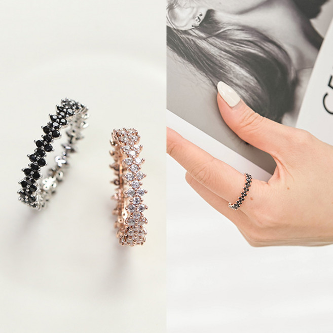 미스21 (실버925) 꽃다발 큐빅 반지 링 (rg624)