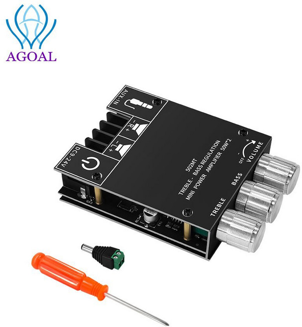 헤드폰앰프 ZK 502MT 블루투스 5 0 서브 우퍼 앰프 보드 2 채널 고출력 오디오 스테레오 2X50W 베이스 AMP, 1개
