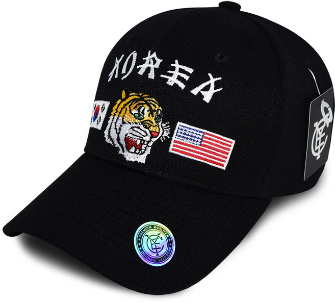 캡이요 CAPEYO 2229 아크릴 타이거 한미 자수 야구모자 볼캡 모자 한국 미국 호랑이 커플 남성 여성 대한민국 KOREA