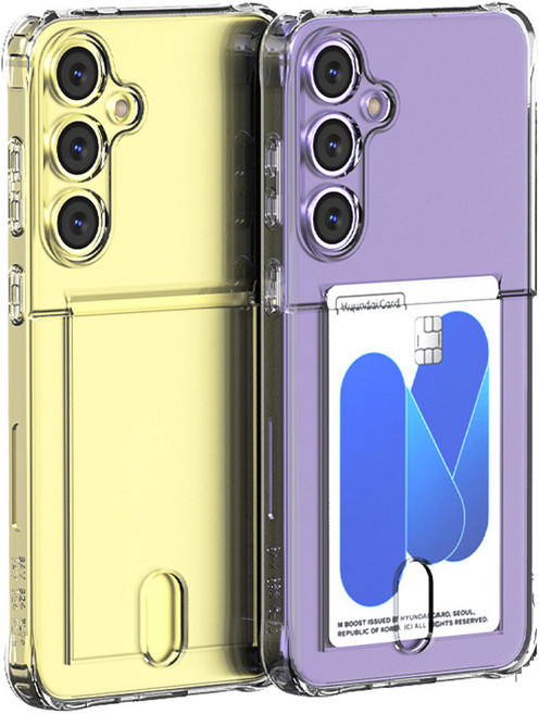 1+1 카메라보호 변색방지 투명 카드 범퍼 휴대폰 케이스