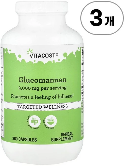 비타코스트 글루코만난 Vitacost Glucomannan 360정, 3개 - 쿠팡