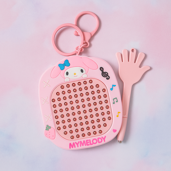 펫더월드 산리오 자석 푸쉬팝 드로잉보드 키링, 마이멜로디, 1개
