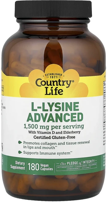 Country Life l-라이신 어드밴스드 베지 캡슐 180정, CountryLifel라이신어드밴스드베지캡슐180정, 1개 - 쿠팡