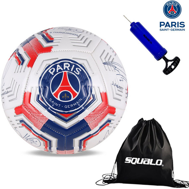 PSG 엠보 싸인 축구공 SE-02, SE-02 + SQUALO 공 가방 & 공 펌프, 1개